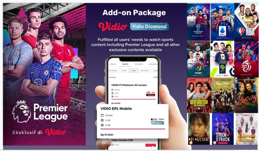 Telah tersedia berbagai pilihan add-on package hasil kolaborasi Vidio dan Smartfren, yang mana salah satu-nya adalah Paket “Vidio Diamond EPL Mobile” yang dibanderol seharga Rp57.000, yang memberikan akses bagi para pelanggan untuk menonton siaran pertandingan Liga Inggris melalui smartphone.