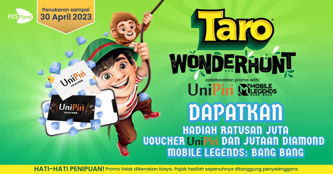 UniPin bekerja sama dengan Taro dan MLBB meluncurkan kolaborasi snack berhadiah dalam program bertajuk Taro Wonderhunt
