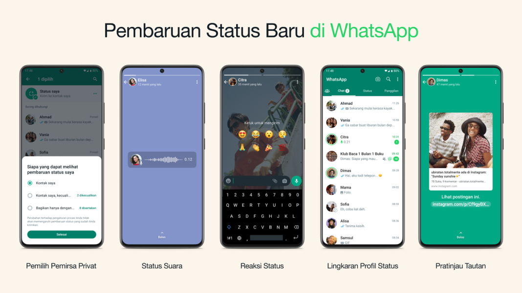 Pembaruan status baru di WhatsApp