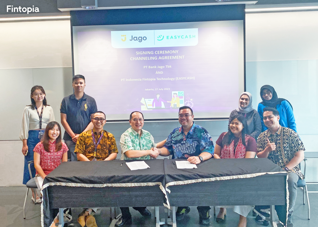 Easycash (PT Indonesia Fintopia Technology) dan Bank Jago (PT Bank Jago Tbk) meresmikan kerjasama loan channeling