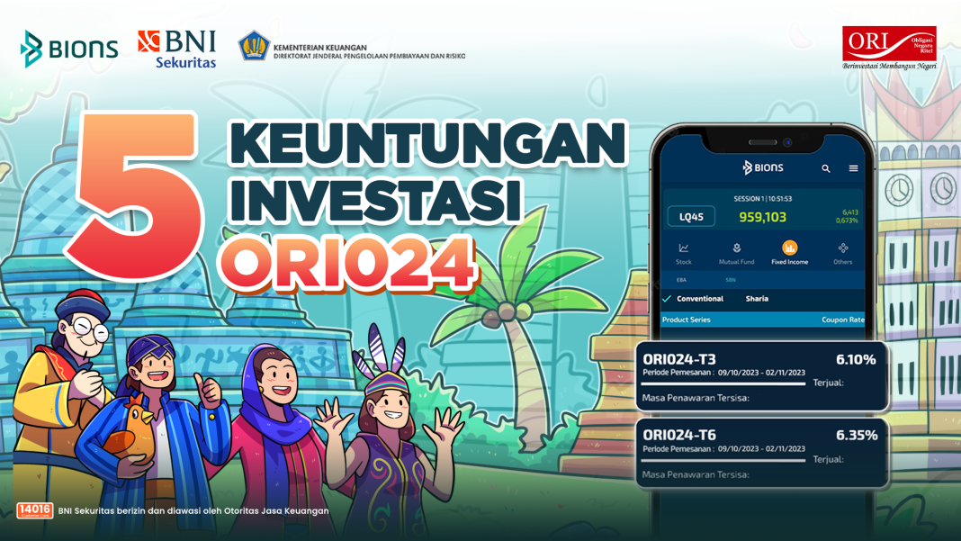 Surat Berharga Negara (SBN) ORI024 secara resmi telah dipasarkan. ORI024 merupakan jenis obligasi yang diterbitkan pemerintah guna mendukung pertumbuhan ekonomi dan pembangunan Indonesia.