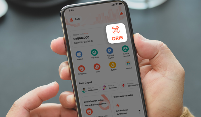 Flip meluncurkan layanan Quick Response Code Indonesian Standard (QRIS) melalui kerja sama dengan DutaMoney. Seluruh pengguna Flip dapat menggunakan fitur QRIS melalui saldo di Flip