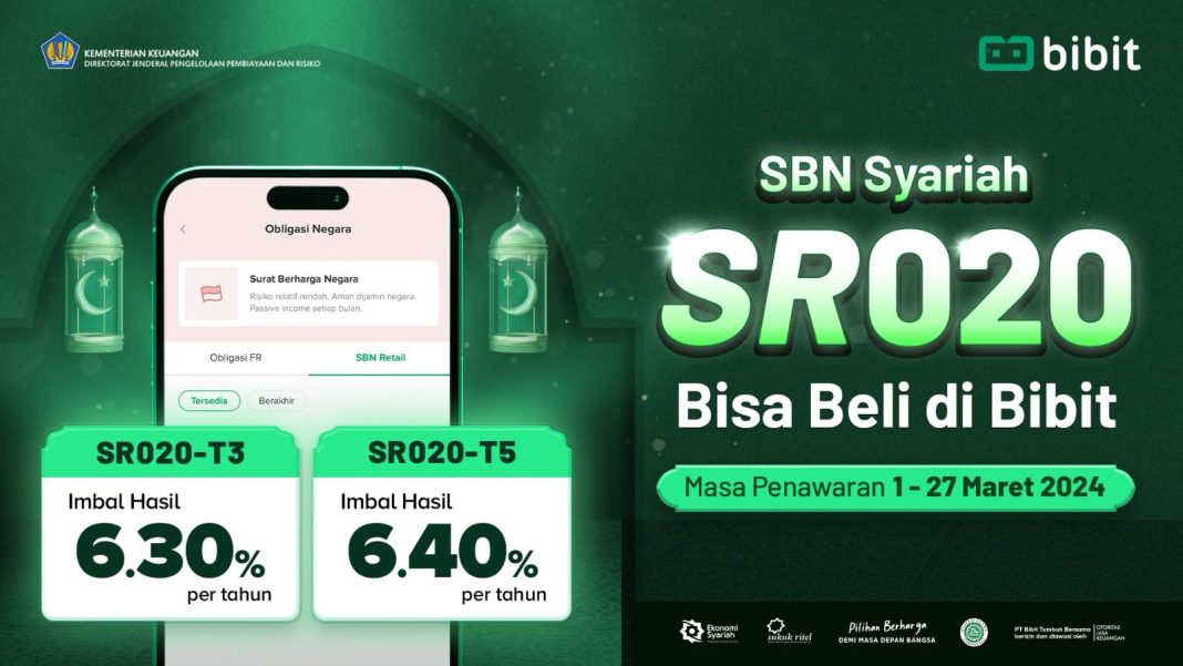 SBN Syariah SR020 bisa beli di Bibit